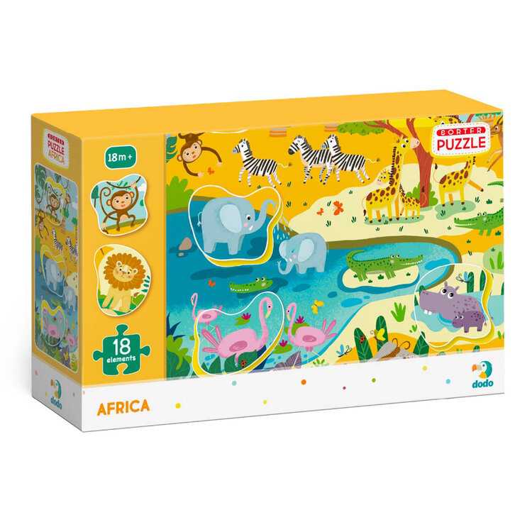 DODO Puzzle s tříděním obrázků Afrika 18 dílků DODO