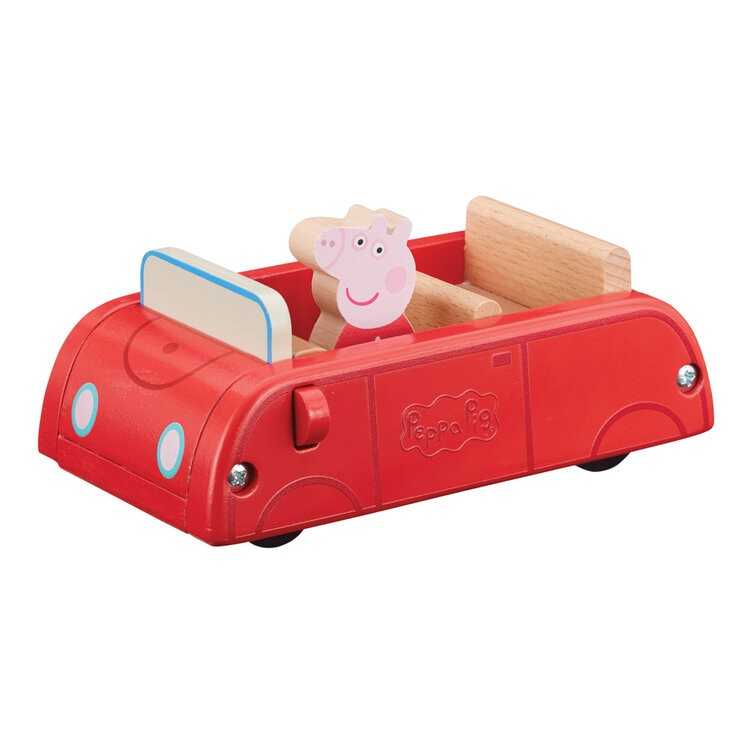 PEPPA PIG Auto dřevěné rodinné + figurka Peppa PEPPAPIG