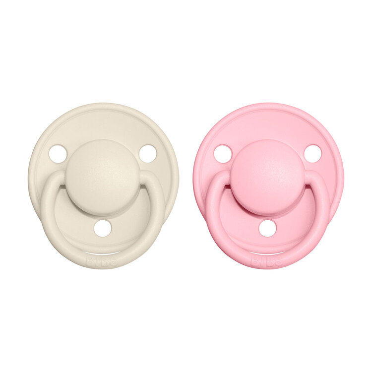 Bibs De Lux silikon Ivory baby pink 2 ks Bibs