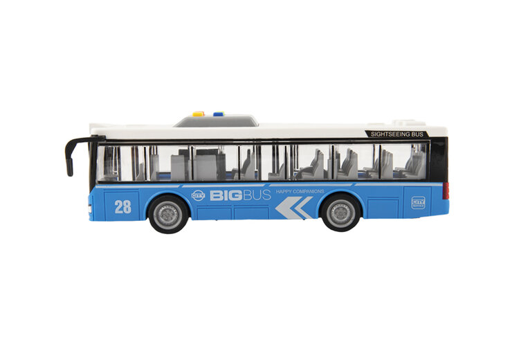 TEDDIES Autobusmodrý na setrvačník 28 cm Teddies