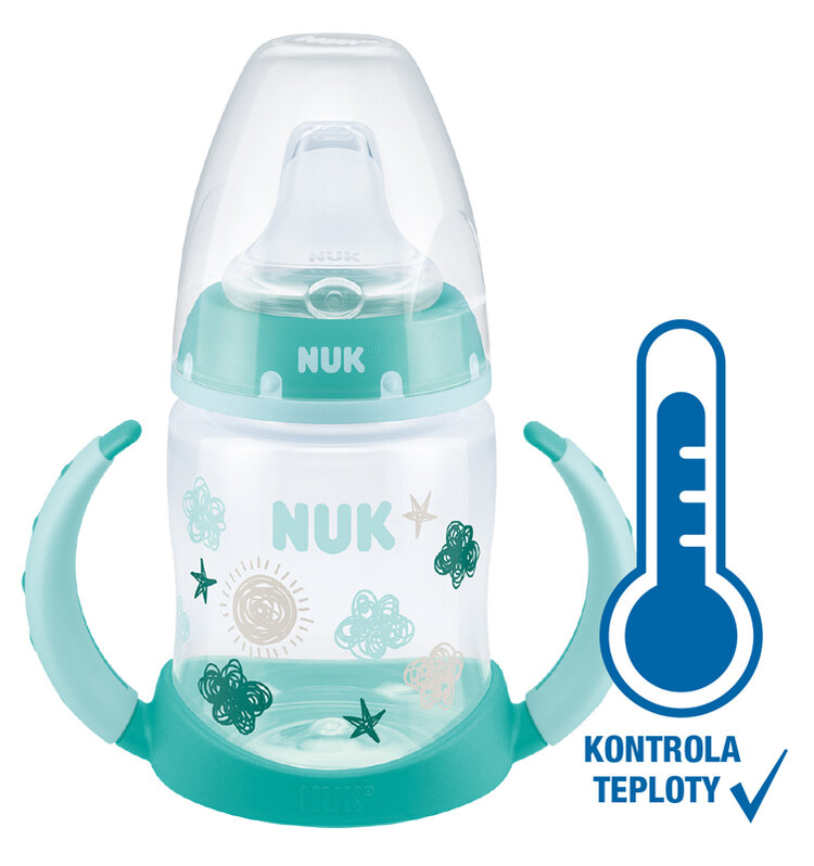 NUK FC lahvička na učení s kontrolou teploty 150 ml tyrkysová Nuk