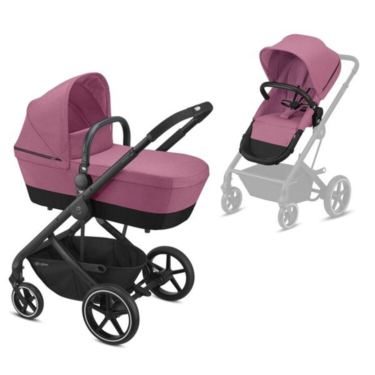 CYBEX Balios S Kombinovaný kočárek 2in1 BLK B Magnolia Pink Cybex