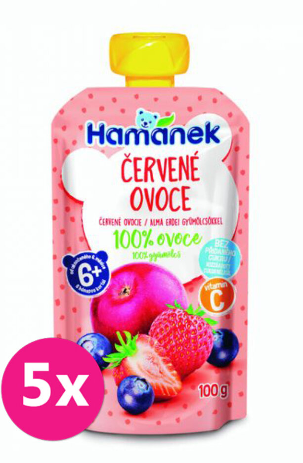 5x HAMÁNEK Červené ovoce 100 g Hamánek