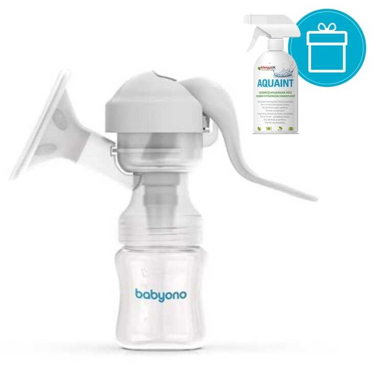 BABYONO Odsávačka mateřského mléka manuální Anatomy + AQUAINT 500 ml Aquaint