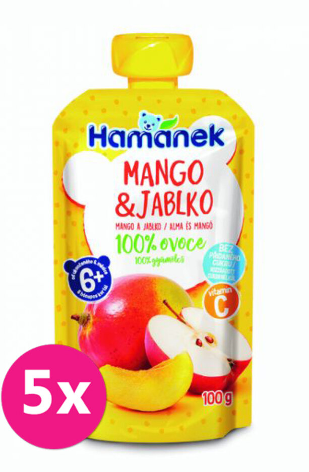 5x HAMÁNEK Mango & jablko 100 g Hamánek