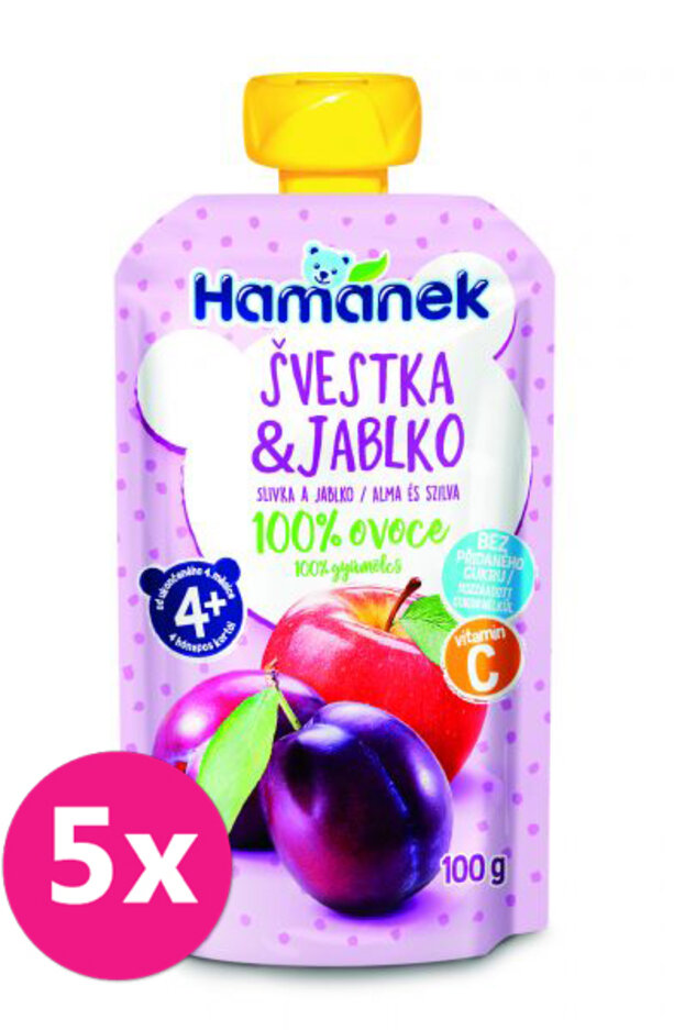 5x HAMÁNEK Švestka & jablko 100 g Hamánek