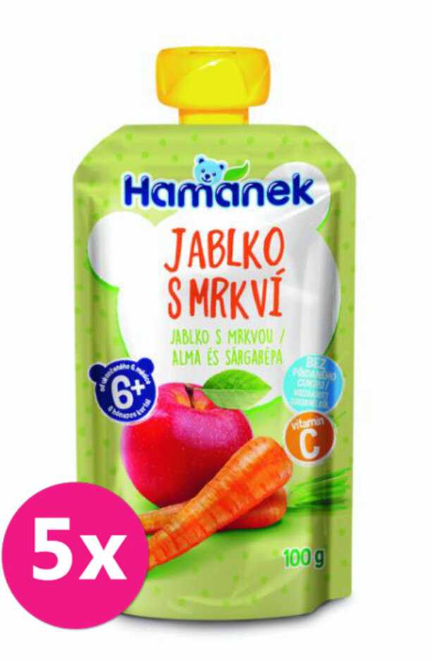 5x HAMÁNEK Jablko s mrkví 100 g Hamánek