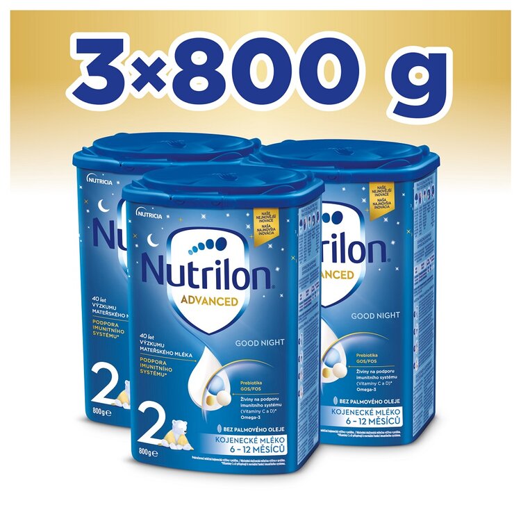 3x NUTRILON 2 ProNutra Good Night (800g) - kojenecké mléko Nutrilon