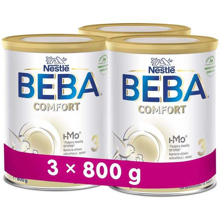 3x BEBA COMFORT 3 HM-O 800 g - Batolecí mléko Nestlé