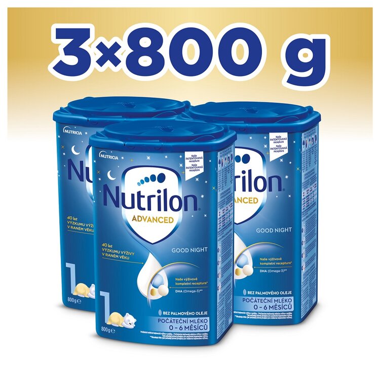 3x NUTRILON 1 Good Night počáteční kojenecké mléko 800 g