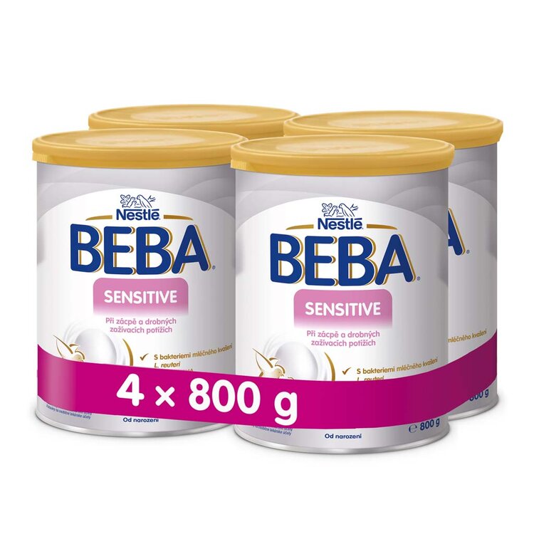 4x BEBA SENSITIVE 800 g - Kojenecké mléko při zažívacích potížích BEBA