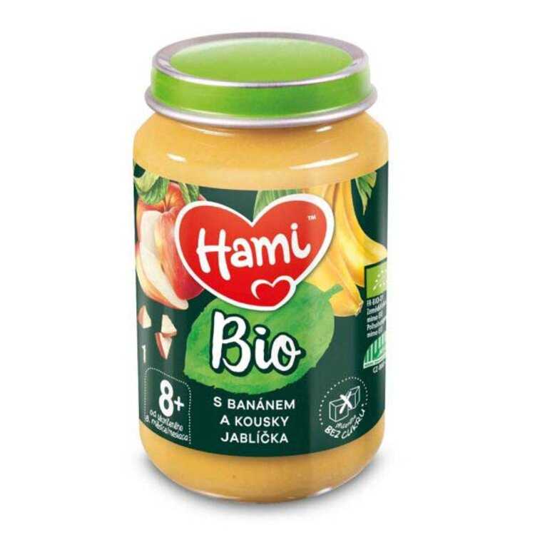 Hami BIO S banánem a kousky jablíčka 8+ 190g Hami