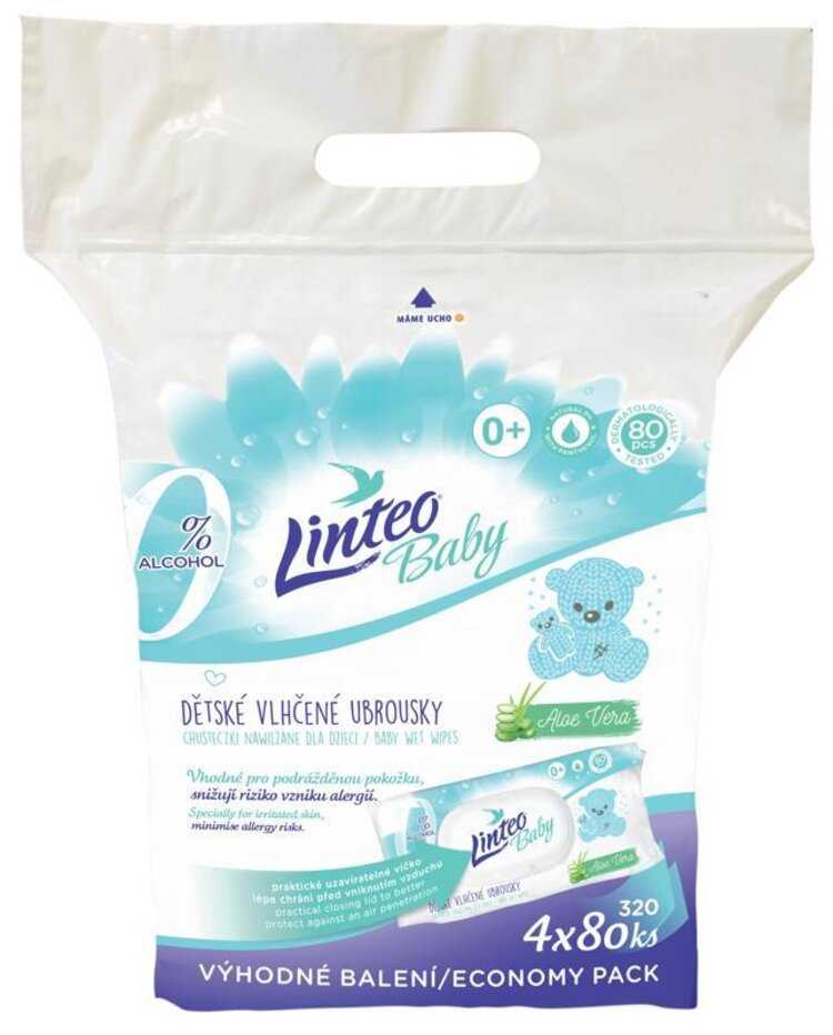 LINTEO BABY Vlhčené ubrousky s aloe vera (4x 80 ks) LINTEOBABY