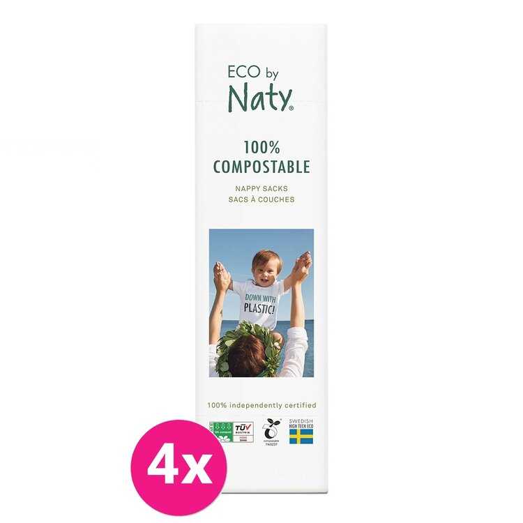 4x ECO BY NATY Sáčky na použité pleny (50 ks) Naty Nature Babycare