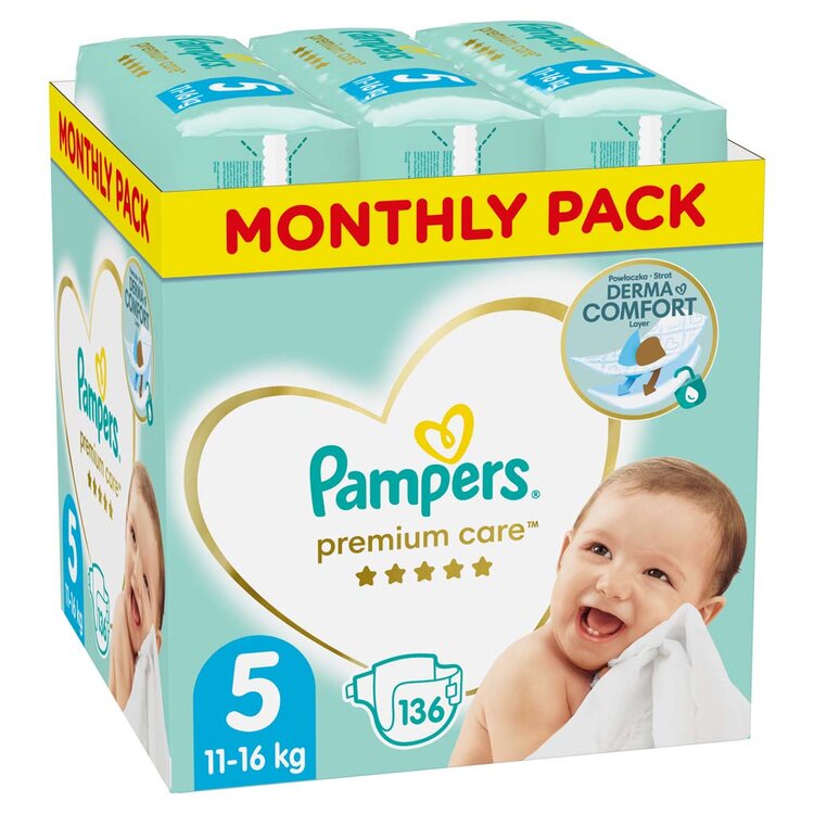 Pampers Premium Care 5 JUNIOR 11-16 kg 136 ks Pampers