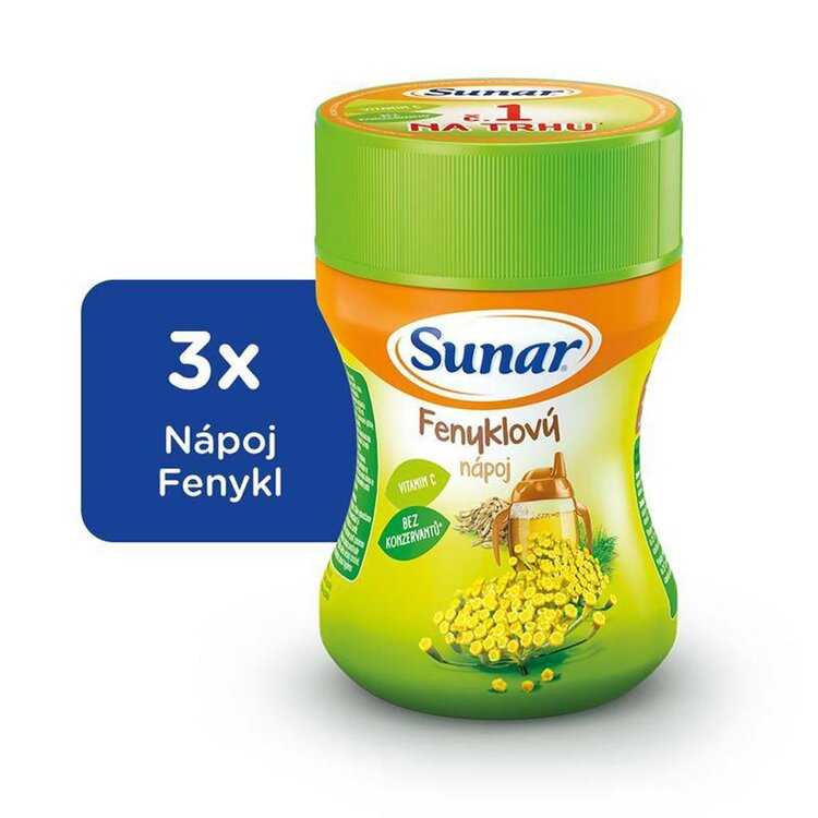 3x SUNAR Fenyklový rozpustný nápoj (200 g) Sunar