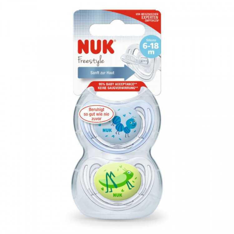 NUK Dudlík Freestyle silikon 6-18 m Duopack Kluk Nuk