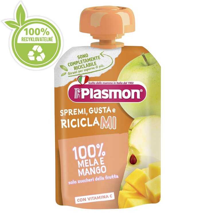 PLASMON Kapsička bezlepková ovocná jablko a mango 100g