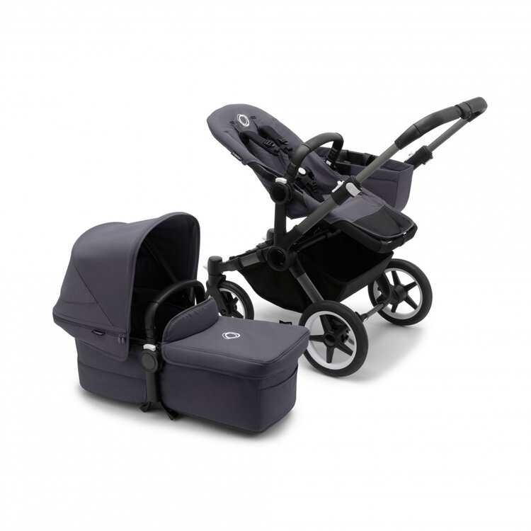 BUGABOO Donkey 5 Kompletní kočárek Mono Graphite/Stormy blue-Stormy blue Bugaboo