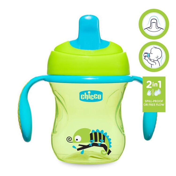 CHICCO Hrneček Training s držadly 200 ml zelený 6m+ Chicco