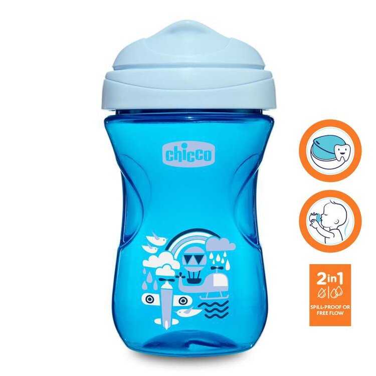 CHICCO Hrneček Easy s tvrdým pítkem 266 ml modrý 12m+ Chicco