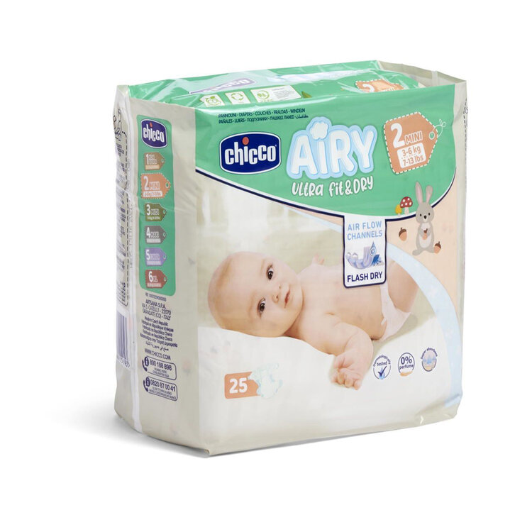 CHICCO Airy Pleny jednorázové 2 Mini (3-6 kg) 25 ks Chicco