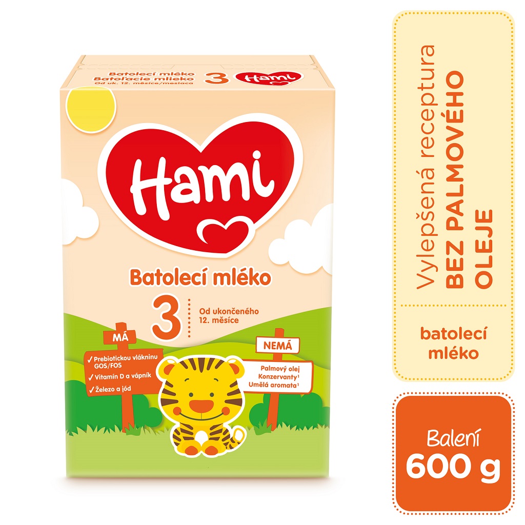 6x HAMI 3 Mléko batolecí 600 g Hami