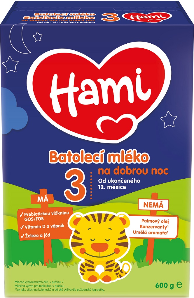 3x HAMI 3 Mléko Na dobrou noc batolecí 600 g Hami