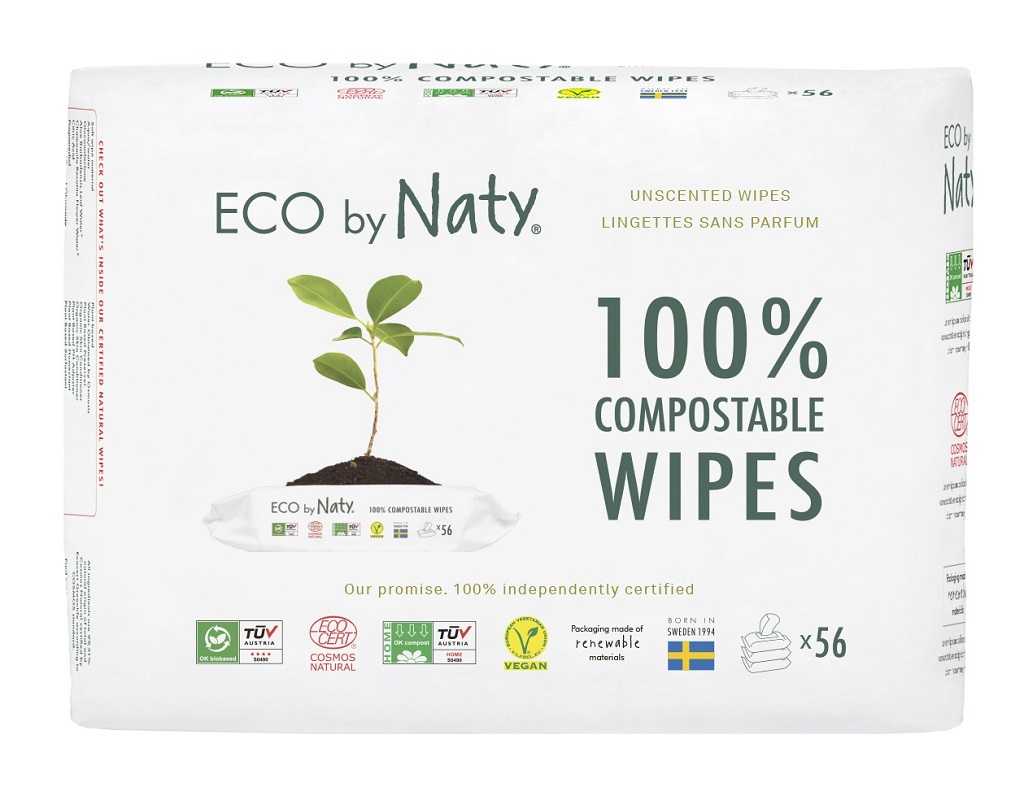 3x ECO BY NATY Dětské vlhčené ubrousky 3x56 ks Naty Nature Babycare