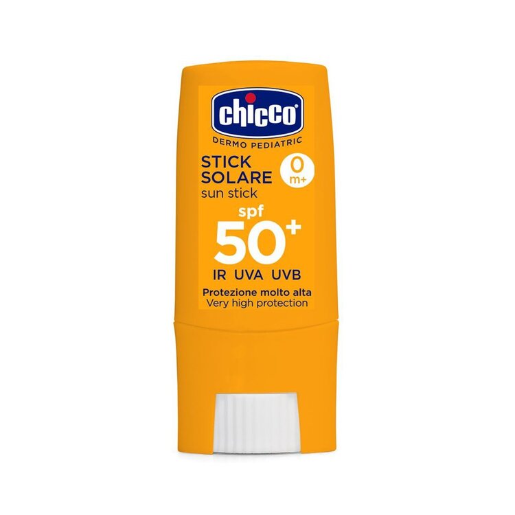 CHICCO Dětská tyčinka na opalování na obličej a citlivá místa SPF 50+ 9ml Chicco