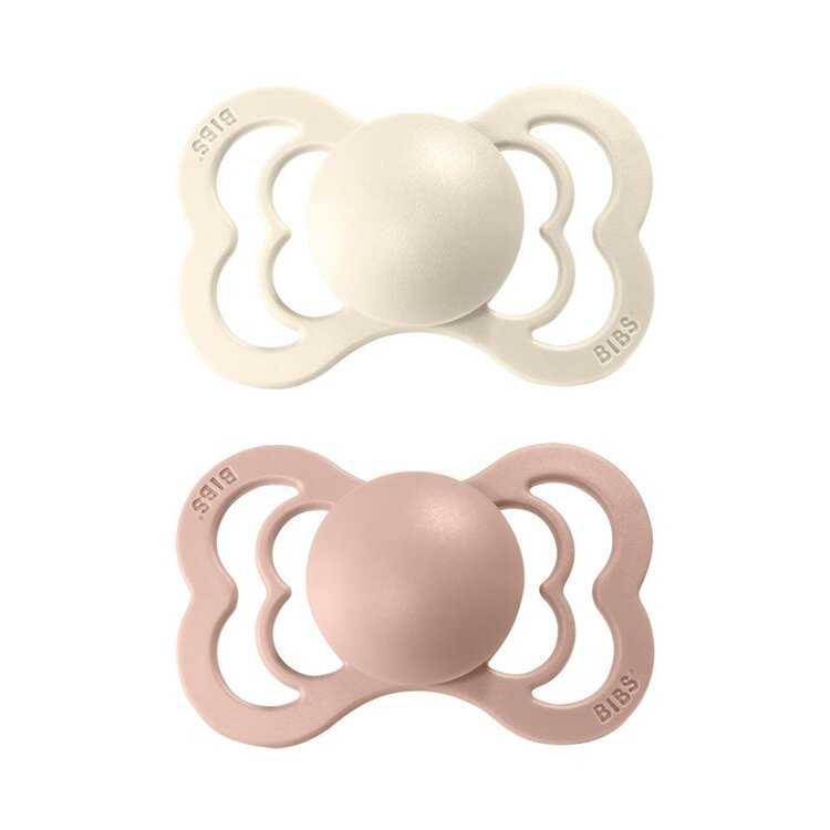 BIBS Supreme dudlíky z přírodního kaučuku 2 ks - vel. 1 Ivory / Blush Bibs