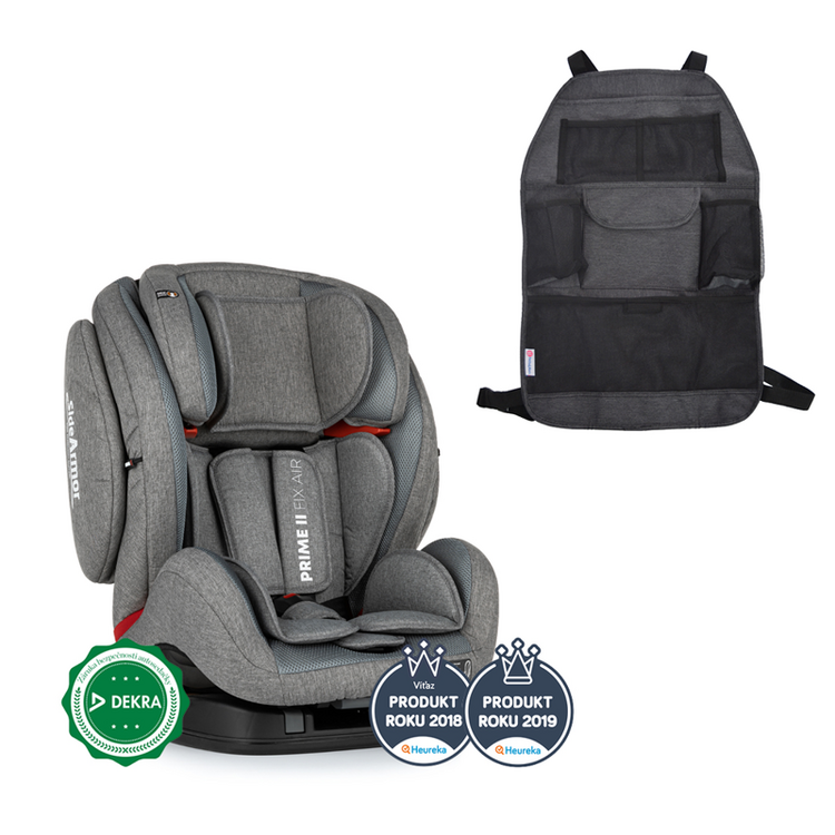 PETITE&MARS Autosedačka Prime II Isofix Stone Air (9-36 kg) + organizér na sedadlo Order Petite&Mars