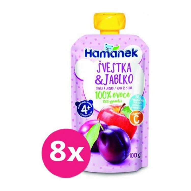 8x HAMÁNEK Švestka & jablko 100 g Hamánek