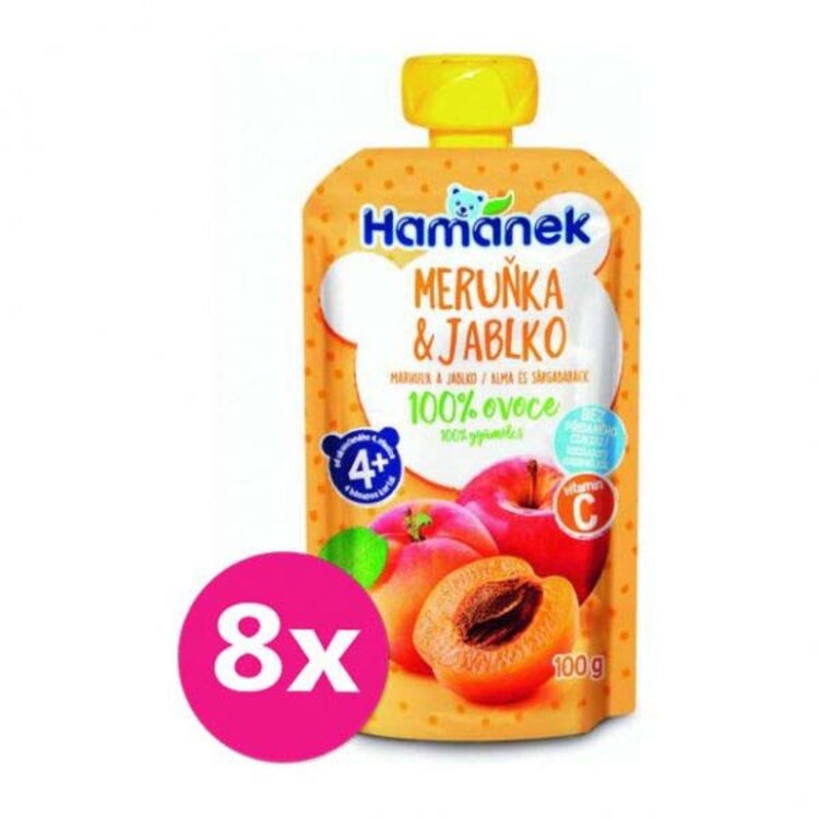 8x HAMÁNEK Meruňka & Jablko 100 g Hamánek