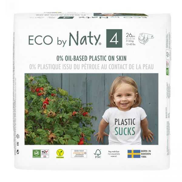 3x ECO BY NATY Pleny jednorázové 4 (7-18 kg) 26 ks Naty Nature Babycare