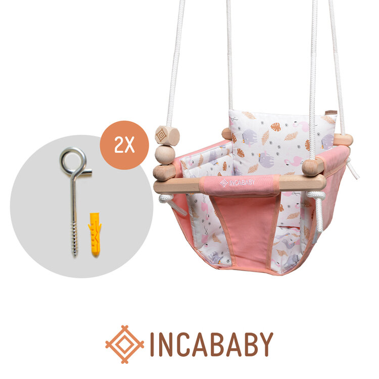 INCABABY Houpačka Junior Swing Coco Friends + hák do houpačky 2 ks Incababy