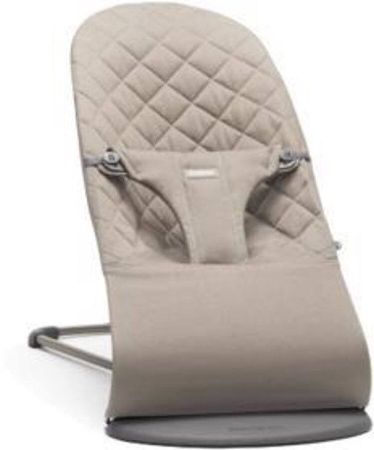 BabyBjörn Bouncer Bliss Sand šedá cotton BABYBJÖRN