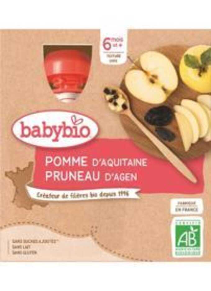 BABYBIO Kapsička jablko švestka - ovocný příkrm (4x 90 g) Babybio