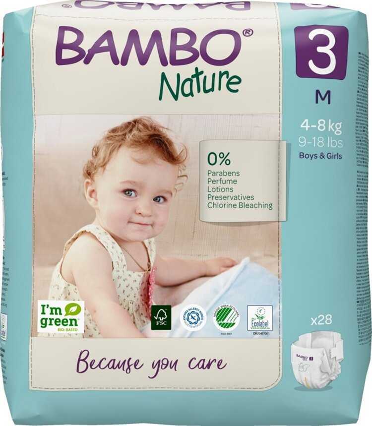 BAMBO Nature Pleny jednorázové 3 M (4-8 kg) 28 ks Bambo