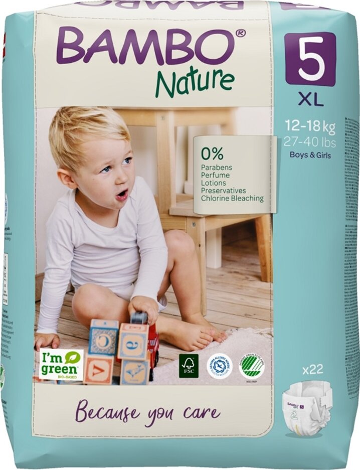 BAMBO Nature Pleny jednorázové 5 XL (12-18 kg) 22 ks Bambo