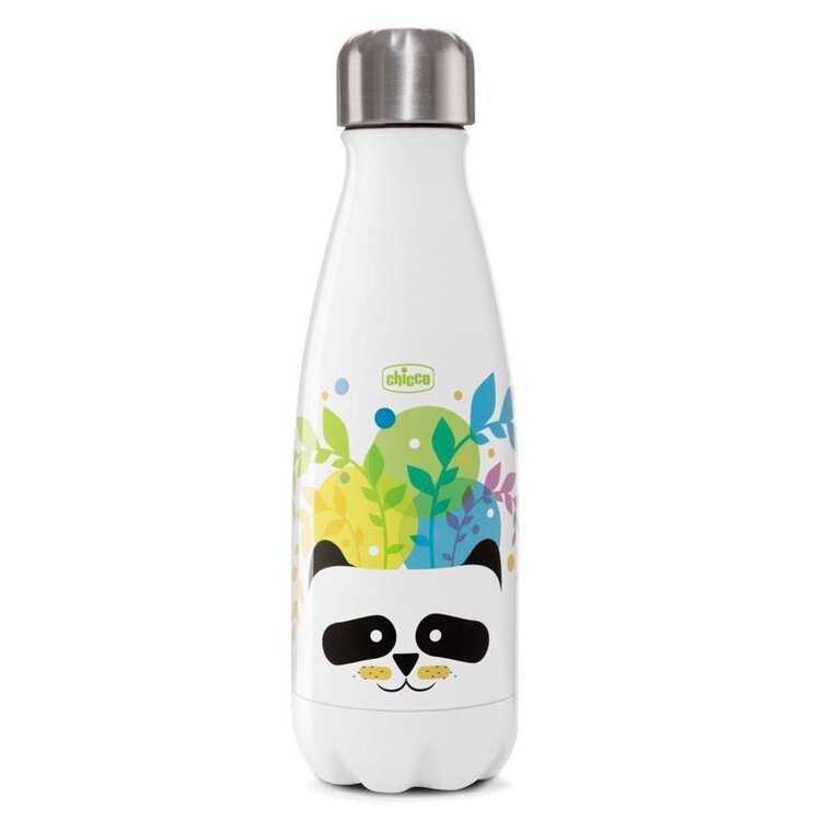 CHICCO Láhev nerezová termo Drinky Panda 350 ml Chicco