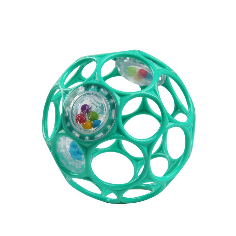 Bright Starts Míček OBALL RATTLE s chrastítkem 10 cm Tyrkysová Oball