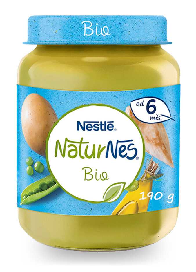 NESTLÉ NaturNes BIO dětský příkrm hrášek s brambory a kuřecím masem 190 g