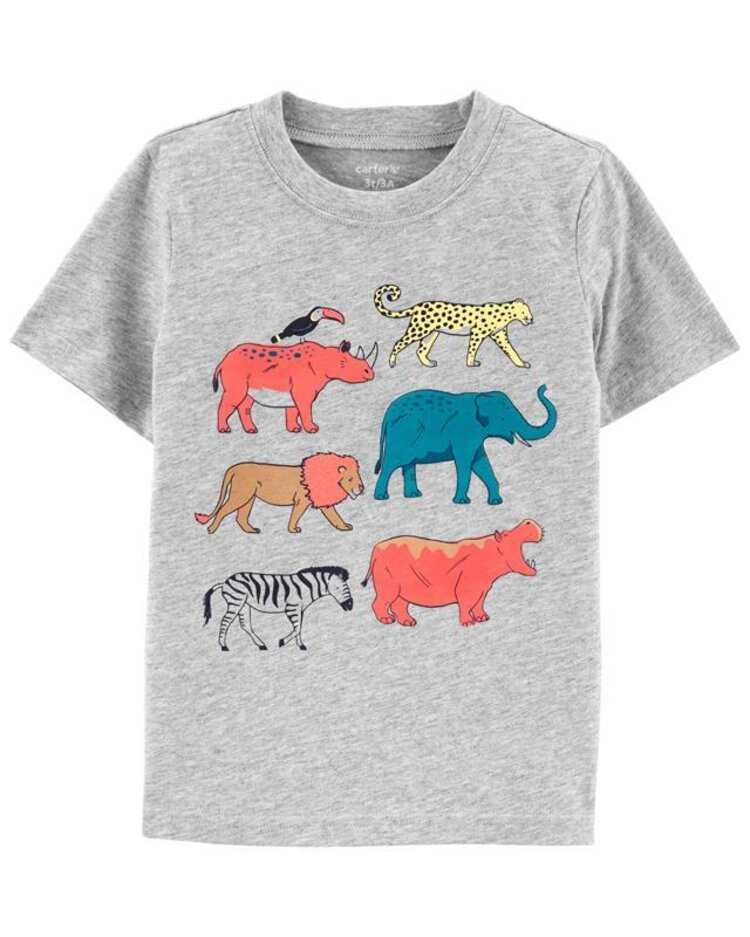 CARTER'S Tričko Grey Animals chlapec 12 m