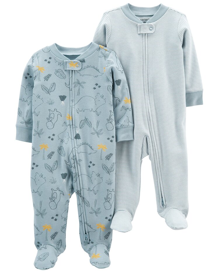 CARTER'S Overal na zip Sleep&Plays Blue Dino chlapec LBB 2ks NB/ vel. 56 Carter´s