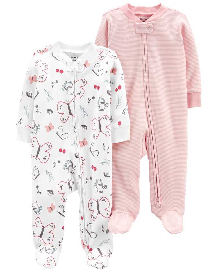 CARTER'S Overal na zip Sleep&Plays Pink Garden dívka LBB 2ks NB/ vel. 56 Carter´s