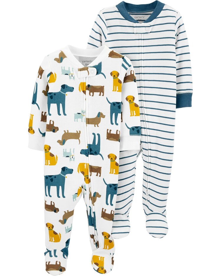 CARTER'S Overal na zip Sleep&Plays Dogs and Stripes chlapec LBB 2ks NB/ vel. 56 Carter´s