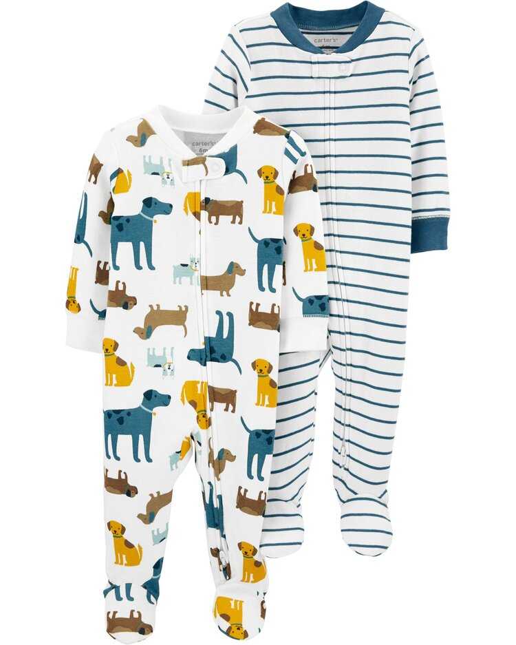 CARTER'S Overal na zip Sleep&Plays Dogs and Stripes chlapec LBB 2ks PRE