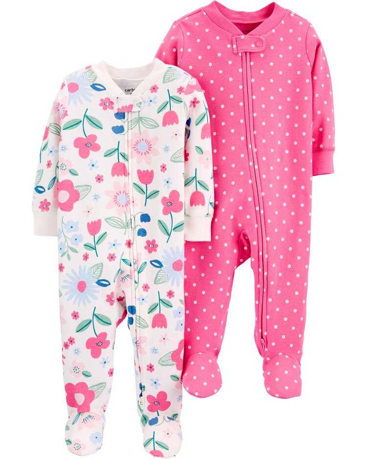 CARTER'S Overal na zip Sleep&Plays Flowers and Dots dívka LBB 2ks NB/ vel. 56 Carter´s