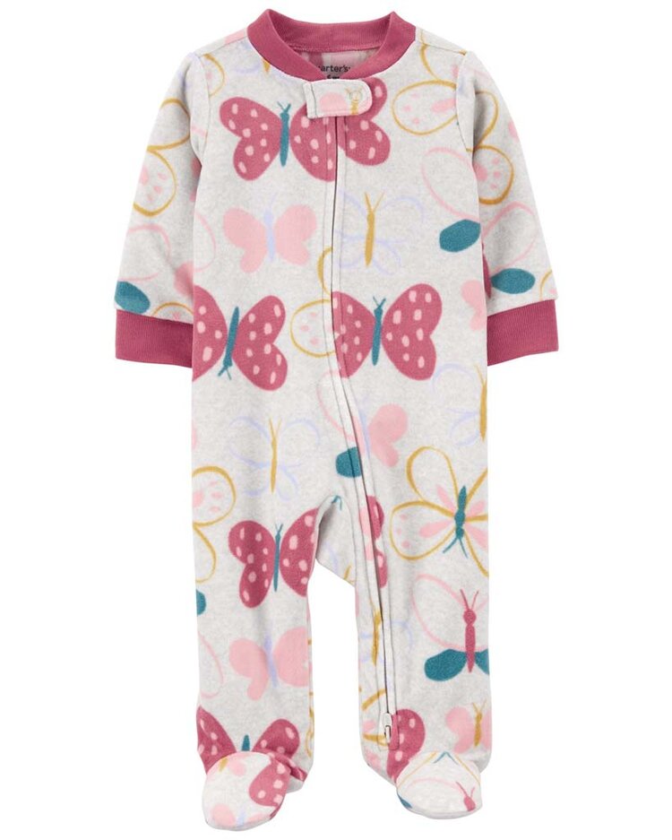 CARTER'S Overal na zip fleece Sleep & Play Butterflies dívka NB Carter´s